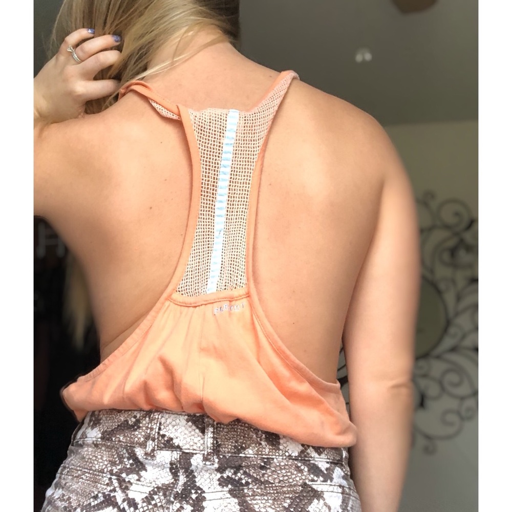 ELEMENT 🧡 Orange Open Flared Mesh Tank w.  Pocket